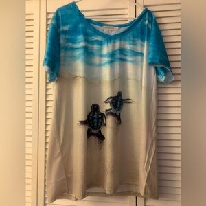 Blue & White Turtle Shirt